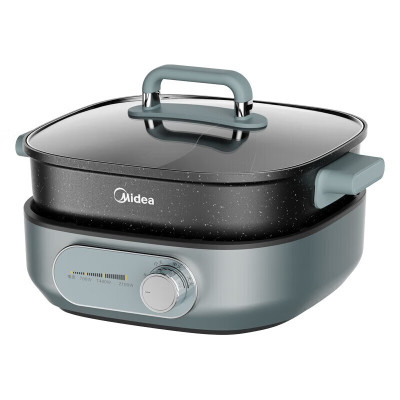 美的 电火锅功能锅家用蒸锅分体式火锅专用锅6L大容量 MC-HGS303003(鸳鸯锅)/台