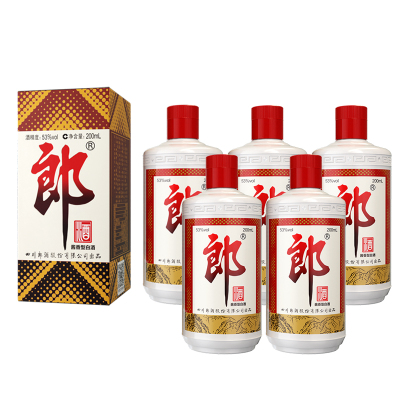 郎牌郎酒小普郎53度200ml*5瓶酱香型白酒小酒