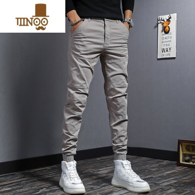 YANXU春季休闲裤男韩版修身束脚裤潮流百搭青年潮牌工装裤运动长裤