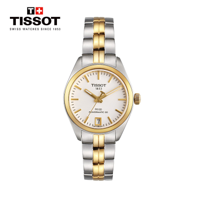 天梭(TISSOT)瑞士手表 PR100系列 钢带女士机械表T101.207.22.031.00
