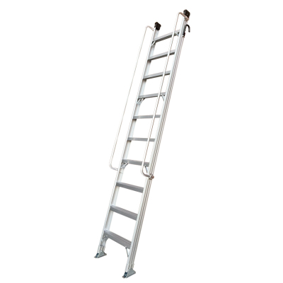 盛步达加厚铝合金扶手梯子铝合金梯9步单梯楼梯带钩3米s-l30fst(个)