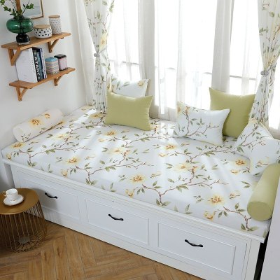 家柏饰(CORATED)北欧高密度海绵飘窗垫乳胶窗台垫定做沙发毯阳台垫榻榻米卡座 花6号 定制联系客服报价(自拍不发货)