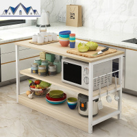 厨房置物架落地式多层桌子微波炉烤箱三层储物架切菜碗柜子收纳架 三维工匠