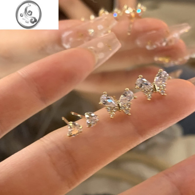 JiMi四件套!店主超推荐!耳饰网红2022耳钉女银银耳环蝴蝶耳饰女