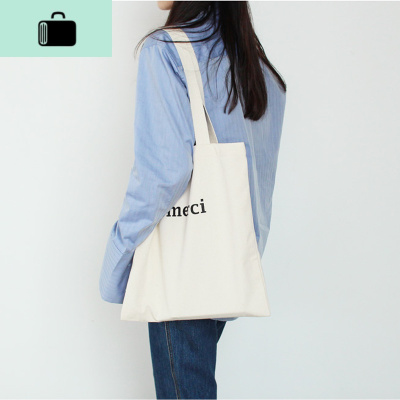 韩国ins大热百搭字母大容量单肩帆布包购物袋简约百搭小清新NEW LAKE女士单肩包