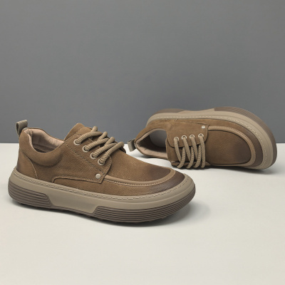 男生头层牛皮歪头休闲鞋真皮百搭板鞋男款潮鞋欧洲站萌丑小丑鞋男