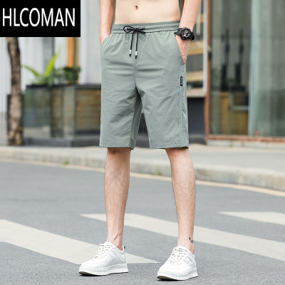 HLCOMAN男士休闲短裤冰丝速干夏季薄款宽松五分中裤韩版潮流运动5分马裤