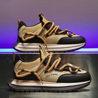 男士休闲鞋秋季韩版百搭复古阿甘鞋青少年运动跑步轻便厚底老爹鞋