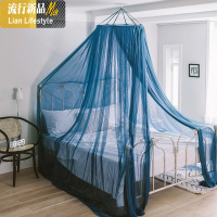 蚊帐INS北欧装饰双人家用公主风纱帐少女心床幔圆顶纹账吊顶帐篷 三维工匠