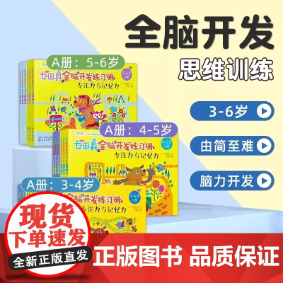 七田真全脑开发综合练习册全套24册数学与逻辑思维训练书专注力与记忆力 岁学前班幼小衔接教材全套数学启蒙