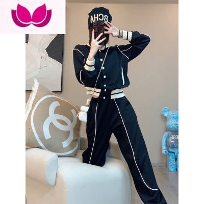 七斓运动服套装女时尚洋气网红炸街欧货2023新款休闲卫衣套