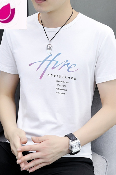 七斓2023新款冰丝短袖t恤男士高端免烫上衣夏装体恤中青年半袖打底衫