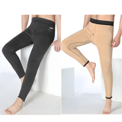 秋冬季新款奥粒绒男士保暖套装大码打底裤加绒加厚保暖内衣秋裤子