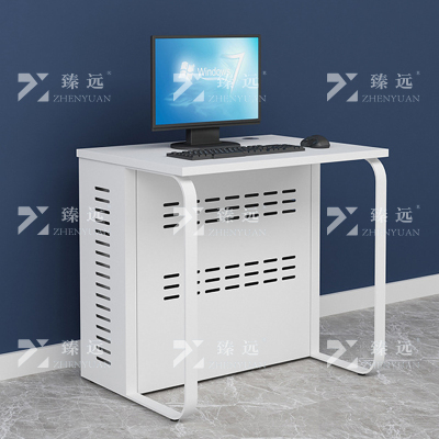 臻远 钢架电脑桌培训桌机房电脑桌学习桌课桌 单人位D款