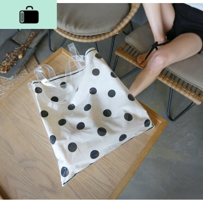 文艺包包女大2020新款波点透明帆布包女单肩包ins超火韩版手提包NEW LAKE女士单肩包