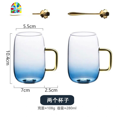 云石大容量耐热加厚防爆冷水壶 耐热玻璃水杯套装凉水壶 FENGHOU 一壶六杯+莫兰迪大号托盘+金双层杯架送勺子