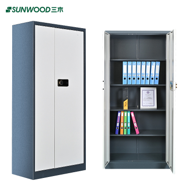 三木 BG875 通体双门指纹保密柜文件柜(无屉) 国密锁柜双认证 蓝灰套色(台)
