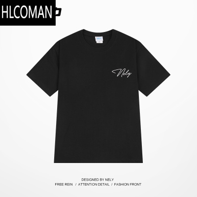 HLCOMANNELY美式字母印花短袖T恤男女2025新款宽松半袖上衣