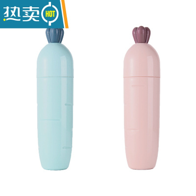 敬平旅行漱口杯萝卜洗漱杯便捷简约牙膏盒可通户外出差旅游牙具收纳杯 绿色+粉色