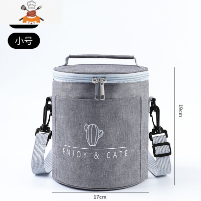 敬平饭盒手提包圆形保温袋铝箔加厚便当包上班族学生带饭大容量手拎筒