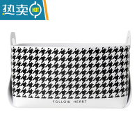 敬平纸巾盒网红创意轻奢家用客厅茶几车载抽纸盒复古北欧ins餐巾纸盒 千鸟格收纳筐