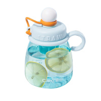 希乐塑料杯930ml大容量便携吸管双饮淑薄蓝XL-2411