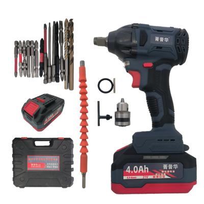 菁普华充电式无刷锂电电动扳手1/2 350N.m 4.0Ah两电一充套