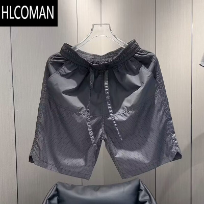 HLCOMAN夏季男士透气打孔舒适休闲短裤时尚简约百搭宽松运动速干五分裤子