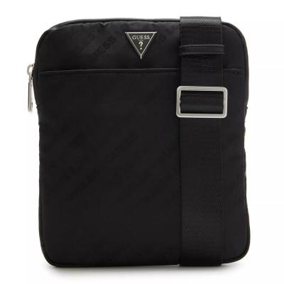 GUESS男士百搭人造革黑酷单肩斜挎包