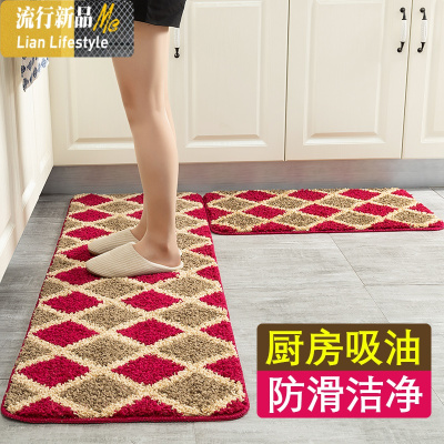 厨房地垫垫进防滑防油家用长条吸水脚垫口垫子地毯卧室定制 三维工匠