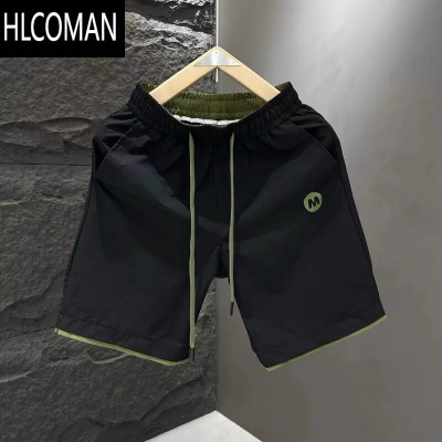 HLCOMAN2025新款夏季休闲短裤男士青少年宽松五分运动裤子男装哈伦直筒裤