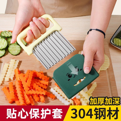 家用狼牙土豆刀304不锈钢波纹刀商用切土豆薯条波浪刀N8169