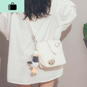 可爱小包包女2020新款潮古着感文艺帆布斜挎包韩国ins校园单肩包NEW LAKE女士单肩包