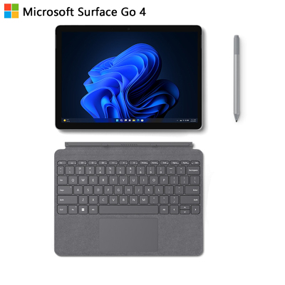 [配原装亮铂金键盘+触控笔]微软Surface Go4 10.5英寸 二合一平板电脑 亮铂金 N200 8G 64G 人脸识别 学生平板 轻薄笔记本