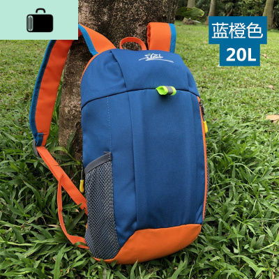 轻便背包男童旅游双肩包小学生休闲旅行包女男孩子潮儿童补课书包NEW LAKE 蓝橙色20L多层