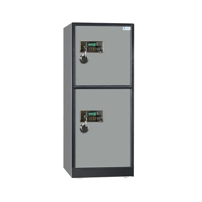 臻远全钢实心防盗保险柜 高120cm双门双层密码款深空灰色