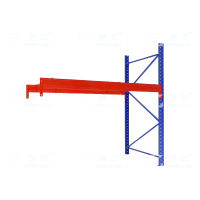 臻远 ZY4121428 重型货架仓储高位货架单层称重2000kg 蓝橘色副架1层