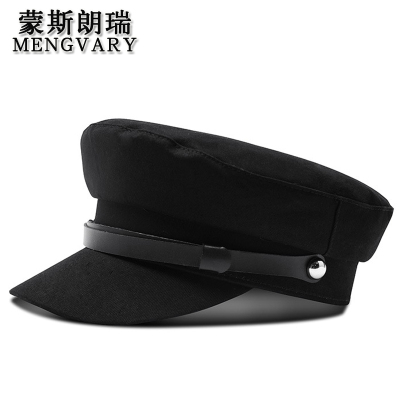 蒙斯朗瑞女士帽子韩版潮流休闲贝雷帽户外逛街新品平顶帽网红舞蹈复古鸭舌帽女百搭
