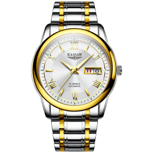 卡梭(KASSAW)手表男自动机械表防水简约时尚潮流新款商务日历时装男表K812G