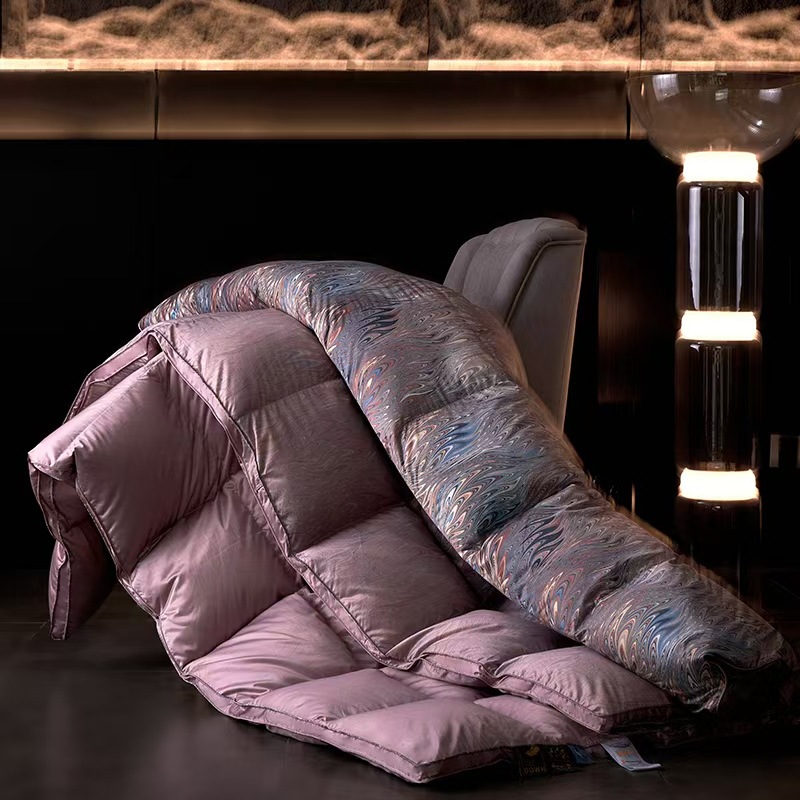 孔雀灵感~天丝棉95%白鹅绒被子冬季倘入云端加厚羽绒被芯