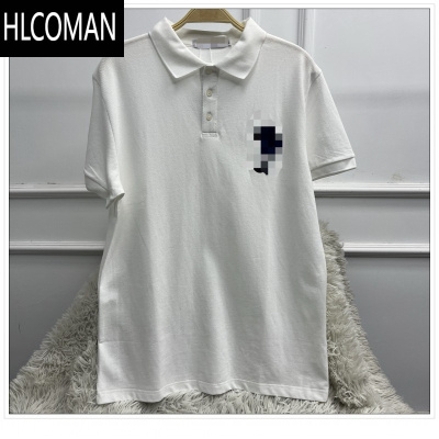 HLCOMAN凡写男士夏季新款时尚百搭休闲翻领大标polo衫简约短袖上衣
