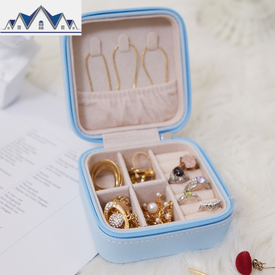首饰盒耳钉收纳盒小便携随身简约迷你旅行欧式少女饰品耳环收纳盒 三维工匠