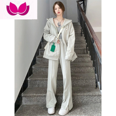 七斓韩版时尚运动服套装女春季学生宽松显瘦卫衣大码休闲套阔腿裤