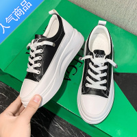 SUNTEK2023小白板鞋厚底百搭春季新款老爹运动女鞋帆布ins街拍小众潮鞋