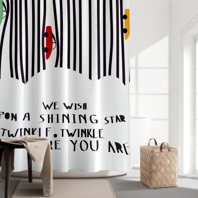 现代简约隔断卫生间淋浴防水布浴室套装免打孔洗澡洗手间干湿分离