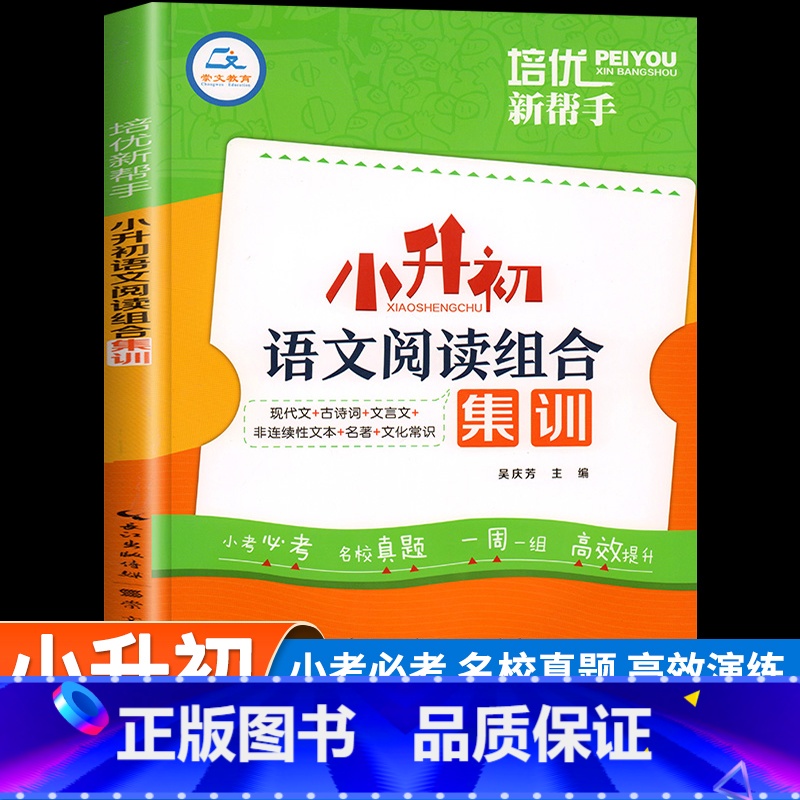 语文阅读组合集训 小学升初中 [正版]小升初语文阅读组合集训人教版六年级下册阅读理解专项训练书小学升初中文言文现代文古诗
