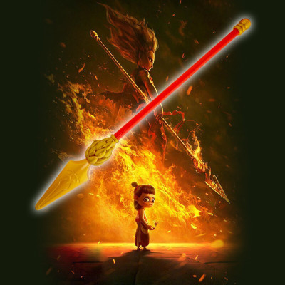 林檎哪咤之魔童降世火尖哪咤玩具红缨cos道具电影动画儿童玩具 火尖(长约87cm) 同款送女朋友老婆生日礼物送女朋友老婆