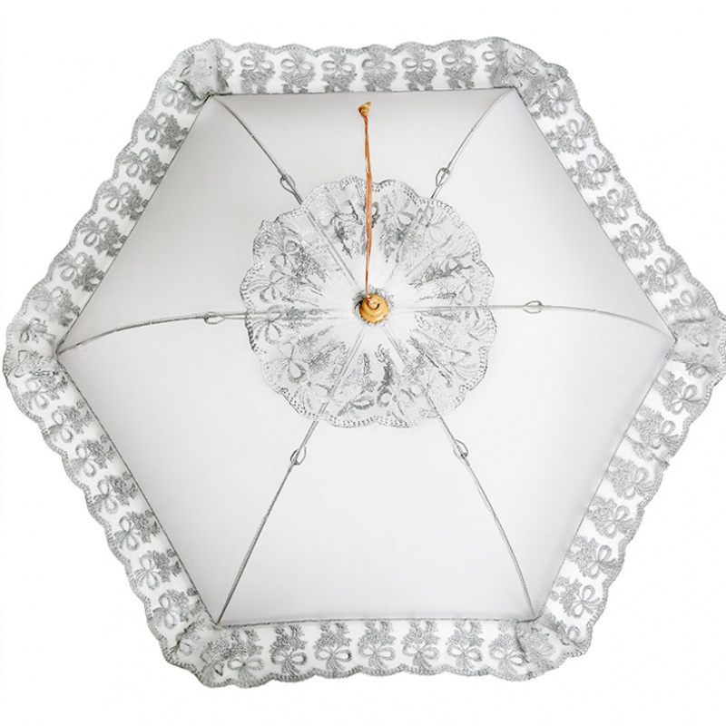 敬平(JING PING)可折叠遮盖菜罩厨房碗罩长方形饭桌罩圆形餐桌罩食物罩大号菜伞 大号烟雨蒙蒙菜罩灰色饭罩