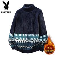 花花公子新款2025冬可翻高领领针织毛衣男