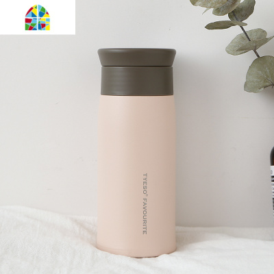 简约ins不锈钢保温杯女男便携学生随手咖啡杯情侣过滤泡茶水杯子 FENGHOU 雾蓝色350ML+茶漏